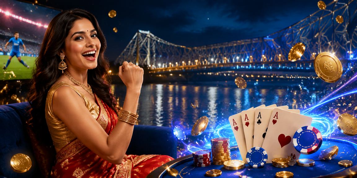 Vibrant Indian player enjoying casino games and cricket betting on mobile